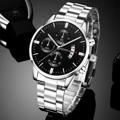 Luxury Stainless Steel Calendar Quartz Watch