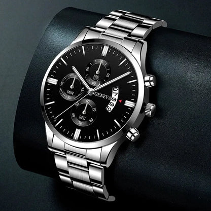 Luxury Stainless Steel Calendar Quartz Watch